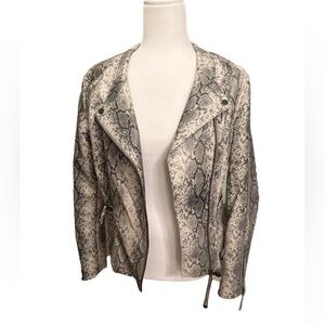 Blank NYC Snake Print Leather Jacket - Black and White